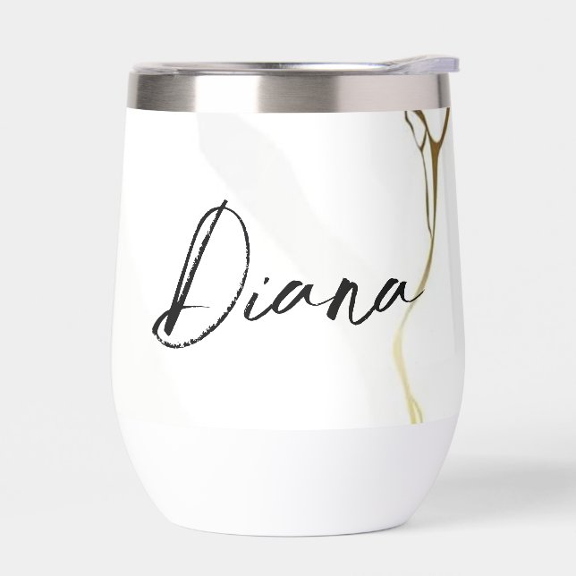 Moderne Elegante Blue Gold Marmor Personalisiert N (Links)