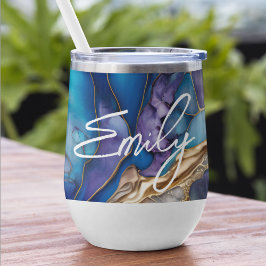 Moderne Elegante Blue Gold Marmor Personalisiert N