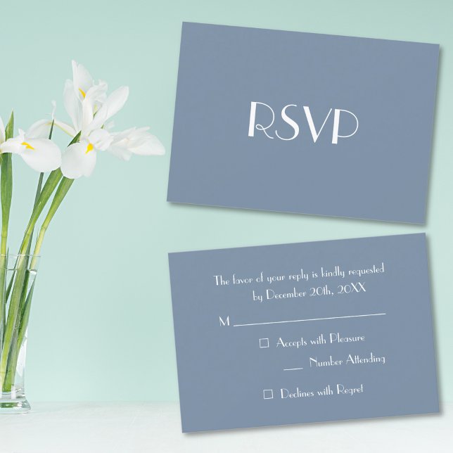Moderne elegante Blue Party UAWG Invitation Card RSVP Karte (Modern Elegant Blue Party RSVP Invitation Card)