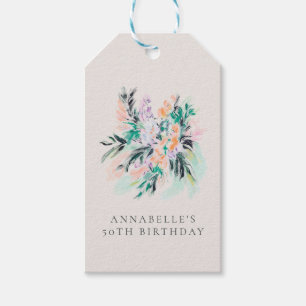 Moderne elegante Blume Bouquet Geburtstag Geschenkanhänger