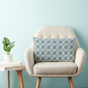 Moderne elegante Blumengestaltungsmuster Cyan Blau Lendenkissen