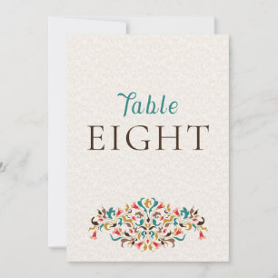 Moderne elegante Blumengruß-Hochzeitstisch-Nummer Einladung