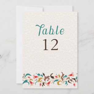 Moderne elegante Blumenkranz-Hochzeitstisch-Nummer Einladung