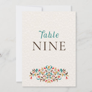Moderne elegante Blumenkranz-Hochzeitstisch-Nummer Einladung