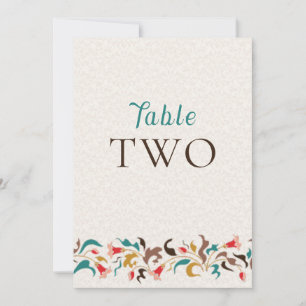 Moderne elegante Blumenkranz-Hochzeitstisch-Nummer Einladung