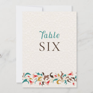 Moderne elegante Blumenkranz-Hochzeitstisch-Nummer Einladung