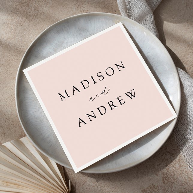 Moderne Elegante Blush Wedding Serviette (Von Creator hochgeladen)