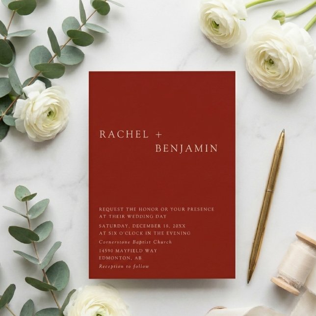 Moderne Elegante Bohemisch Terracotta auf dem Mont Einladung (Von Creator hochgeladen)