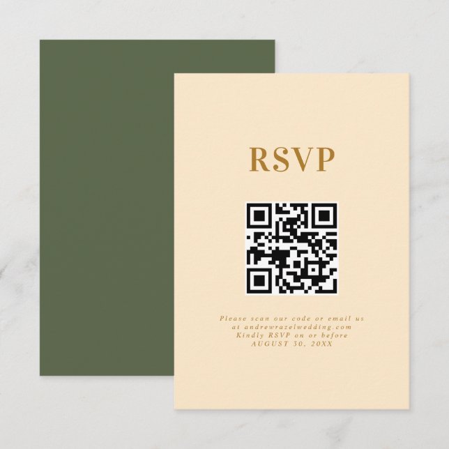 Moderne elegante Boho Wedding Typografy RSVP Card Karte (Vorne/Hinten)