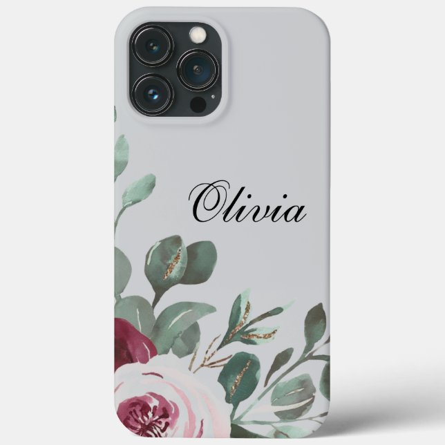 Moderne, elegante Bordeaux-Rosa Case-Mate iPhone Hülle (Rückseite)