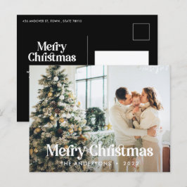 Moderne, elegante botanische Aquarelltypografie Feiertagspostkarte