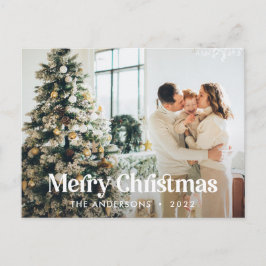 Moderne, elegante botanische Aquarelltypografie Feiertagspostkarte