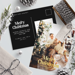 Moderne, elegante botanische Aquarelltypografie Folien Feiertagspostkarte