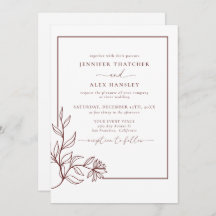 Moderne elegante botanische Blätter QR Code Weddin