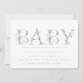 Moderne, elegante botanische Geburtsankündigung Ankündigung