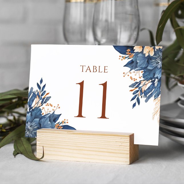 Moderne elegante botanische Hochzeit mit Flora Tischnummer (Modern Elegant Floral Botanical Wedding Table Number)