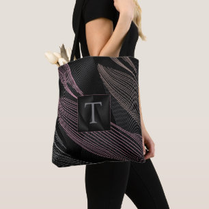 Moderne elegante botanische Linien Rosa Schwarz