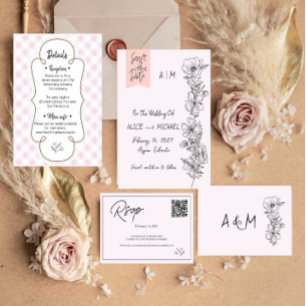 Moderne Elegante Branch Hochzeit Einladung