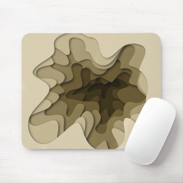 Moderne elegante braune Wellen Mousepad (Mit Mouse)