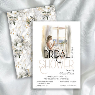 Moderne Elegante Braut im Hochzeitsgossen-Brautpar Einladung