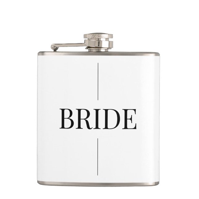 Moderne elegante Bride Flask Flachmann (Vorderseite)