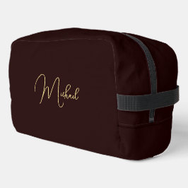 Moderne elegante Brown Gold Monogram Travel Cosmet Waschbeutel