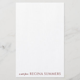 Moderne Elegante Burgund Personalisiert Stationery Briefpapier