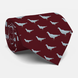 Moderne elegante Burgundy Dove Nahtloses Muster Krawatte