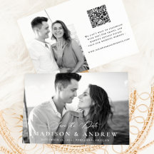 Moderne elegante Calligraphie 2 Foto QR Code Weddi