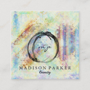 Moderne Elegante Champagne Abstrakt Beauty Stylist Quadratische Visitenkarte