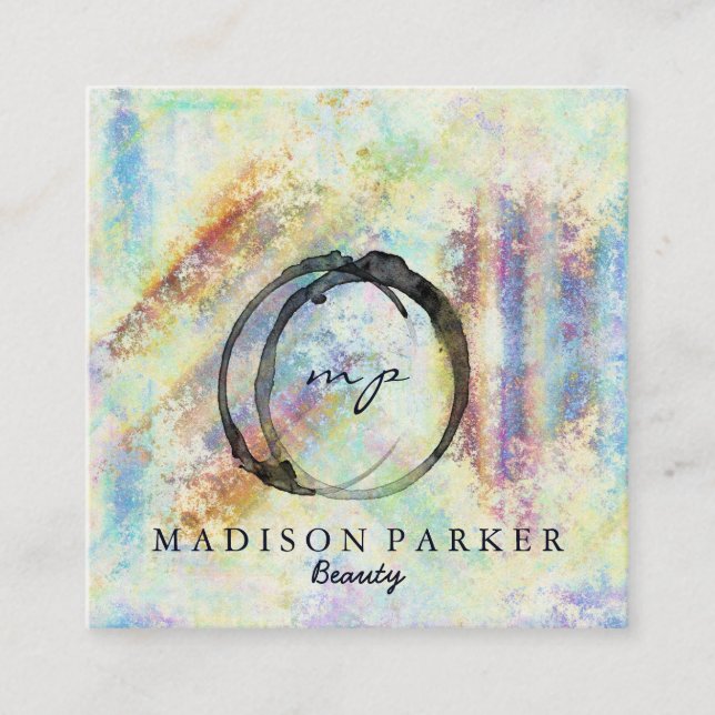 Moderne Elegante Champagne Abstrakt Beauty Stylist Quadratische Visitenkarte (Vorderseite)