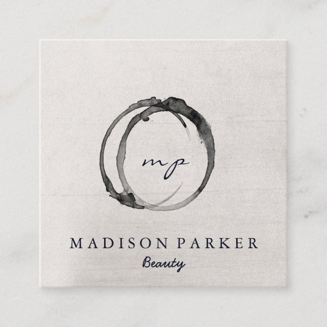 Moderne Elegante Champagne Abstrakt Beauty Stylist Quadratische Visitenkarte (Vorderseite)