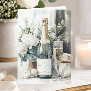 Moderne elegante Champagner-Toasts Frohes Hochzeit Karte