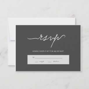 Moderne elegante Charcoal Wedding RSVP