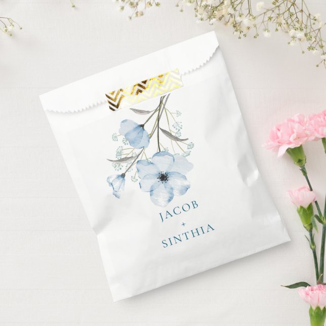 Moderne Elegante Chic Dusty Blue Wedding Geschenktütchen (Versiegelt)