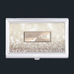 Moderne Elegante Chic Girly Glittery, Bokeh Visitenkarten Etui<br><div class="desc">Eleganter glamouröser glänzender Hintergrund. Ein elegantes und raffiniertes Design. Die perfekte coole Geschenkidee für sie zu jedem Anlass.</div>