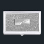 Moderne Elegante Chic Girly Glittery Silver Visitenkarten Etui<br><div class="desc">Eleganter glamouröser glänzender Hintergrund. Ein elegantes und raffiniertes Design. Die perfekte coole Geschenkidee für sie zu jedem Anlass.</div>