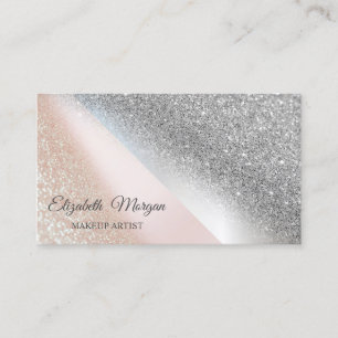 Moderne Elegante Chic Glitter Ombre, Visagist Visitenkarte