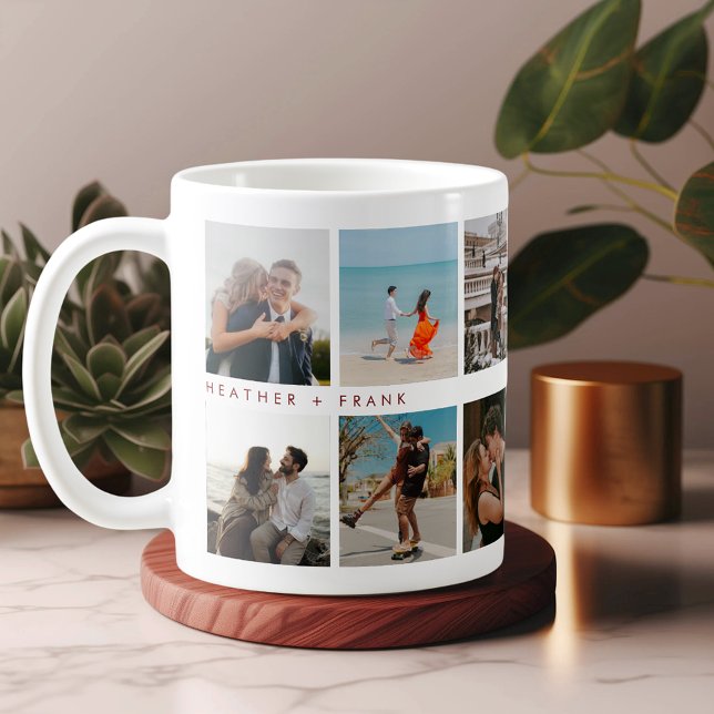 Moderne elegante chic Schrift Fotos Valentinstag Kaffeetasse (Von Creator hochgeladen)