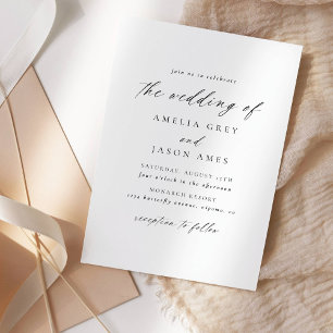 Moderne elegante chic Schrift Hochzeitseinladung Einladung