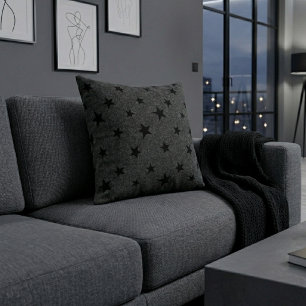 Moderne Elegante Chic Schwarz Stern Muster Kissen