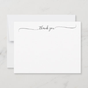 Moderne Elegante Chic Script Danke Kalligraphie Mitteilungskarte