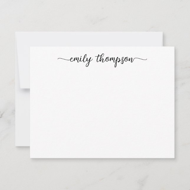 Moderne Elegante Chic Swash Script Name Kalligrafi Mitteilungskarte (Vorderseite)