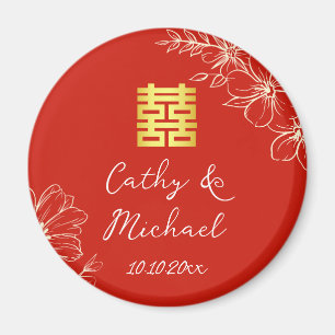 Moderne elegante chinesische Hochzeitsschrift mit Magnet