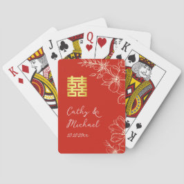 Moderne elegante chinesische Hochzeitsschrift mit  Spielkarten