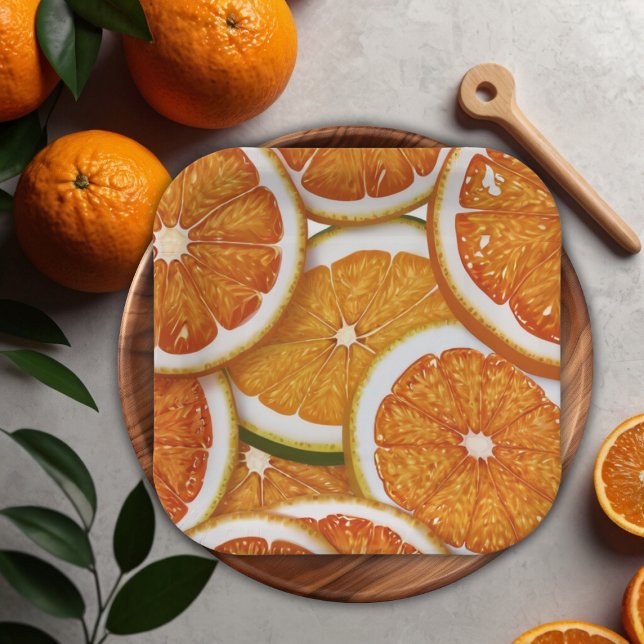 Moderne elegante Citrus Orange Babydusche Pappteller (Von Creator hochgeladen)