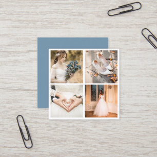 Moderne, elegante Collage Fotografie aus Foto Quadratische Visitenkarte
