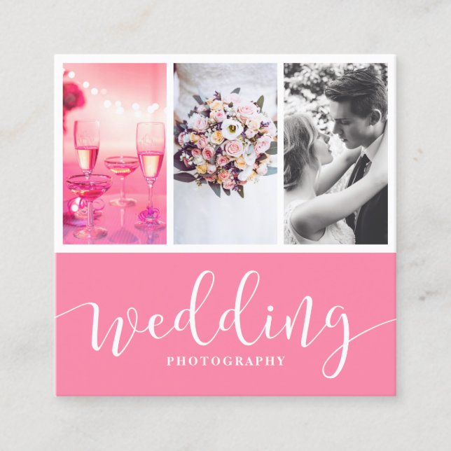 Moderne, elegante Collage Fotografie aus Foto Quadratische Visitenkarte (Vorderseite)