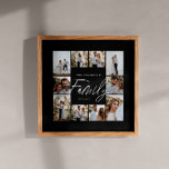Moderne, elegante Collage mit minimalem Foto Poster<br><div class="desc">Familienskript elegante moderne minimalschwarze personalisierte Foto Collage einfache saubere Linien Familie Geschenk Druck.</div>