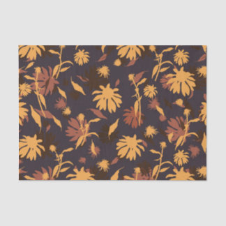 Moderne Elegante Coneflowers Yellow Orange Dark Gr Seidenpapier